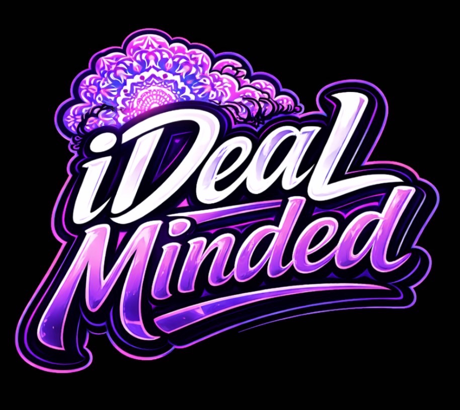 iDeal Minded neon purple logo artwork.